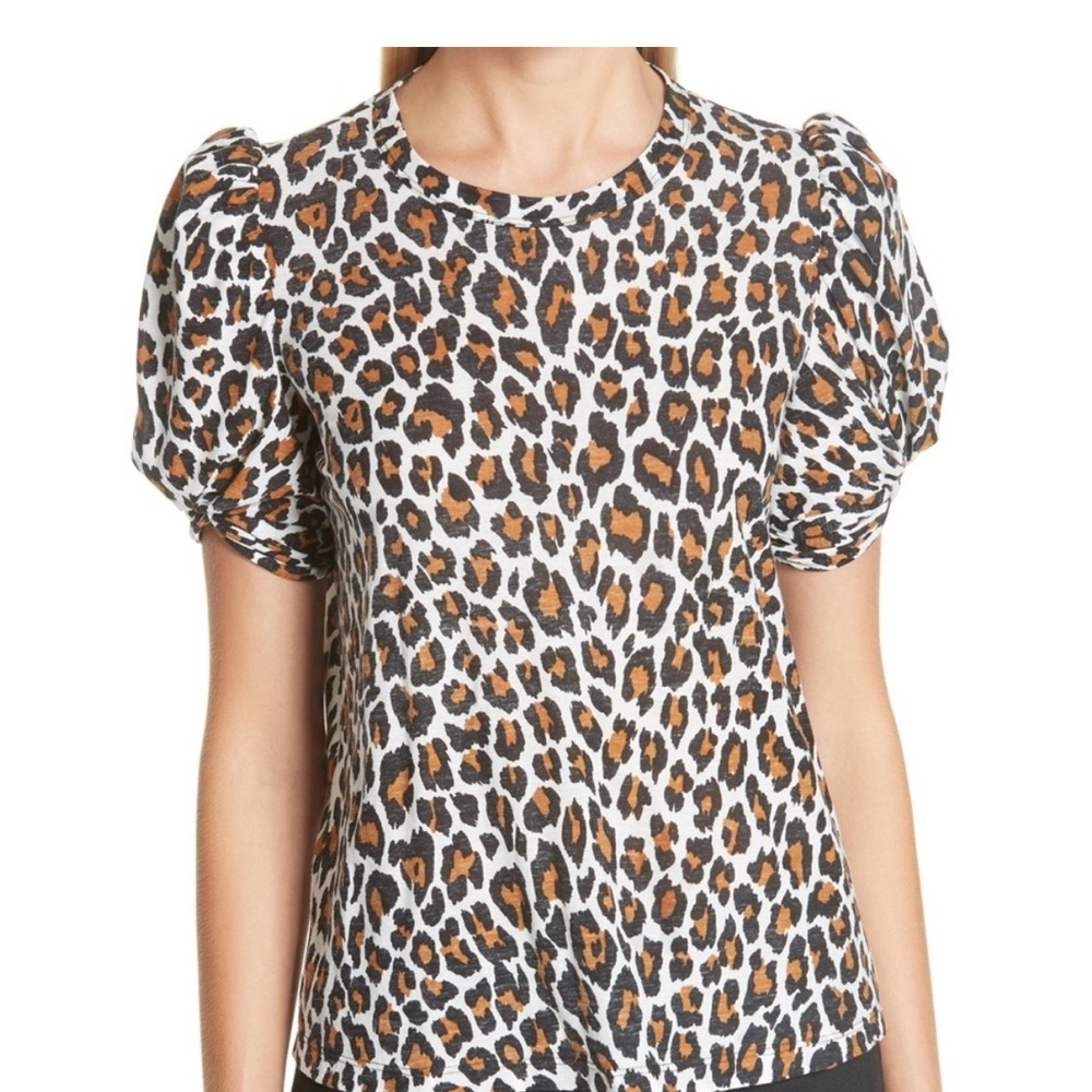 A.L.C. Kati Animal Print Puff Sleeve Tee